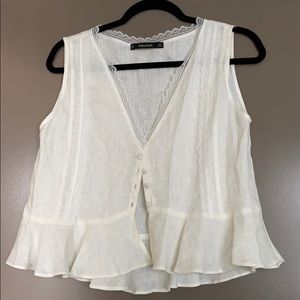 White ruffle/lace shirt